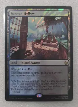 x1 Sunken Hollow - Surge Foil R MTG Commander: Teenage Mutant Ninja Turtles M/NM - Image 1