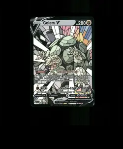 Fan-ART READ DESCRIPTION BELOW HOLO Golem Card Stained Glass Pokemon Card p1 - Image 1