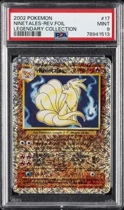 2002 POKEMON LEGENDARY COLLECTION #17 NINETALES-REVERSE FOIL PSA 9 - Image 1