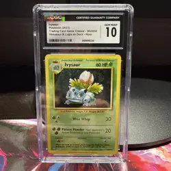 Ivysaur Pokemon Go Holo 002/034 Venusaur & Lugia ex Deck CGC 10 Gem Mint - Image 1