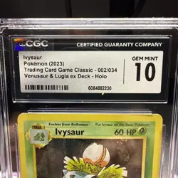 Ivysaur Pokemon Go Holo 002/034 Venusaur & Lugia ex Deck CGC 10 Gem Mint - Image 2