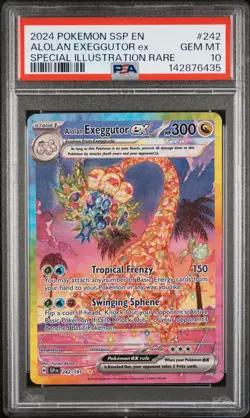 2024 POKEMON SSP EN-SURGING SPARKS #242 ALOLAN EXEGGUTOR EX PSA 10 - Image 1