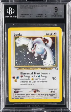 2000 POKEMON NEO GENESIS UNLIMITED HOLO #9 LUGIA BGS 9 - Image 1