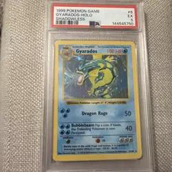 1999 POKEMON GAME SHADOWLESS #6 GYARADOS-HOLO PSA 5 - Image 1