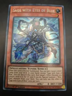 YUGIOH SAGE WITH EYES OF BLUE SECRET RARE 1ST NM LCKC-EN015/BLLR-EN055 - Image 1