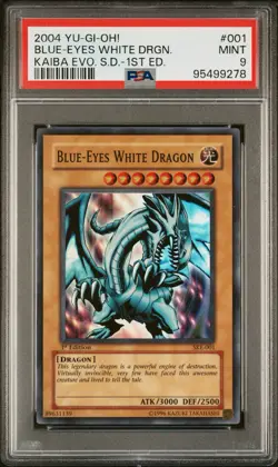 2004 Yu-Gi-Oh! Blue-Eyes White Dragon [SKE-001] 1st Ed PSA 9 - Image 1
