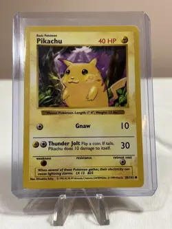 1999 Pokemon Pikachu Yellow Cheeks Base Set #58/102! Vintage Card - Image 1