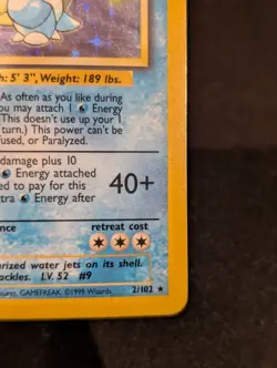 Blastoise 002/102 Holo Rare – Vintage Pokemon Base Set Card - Image 5