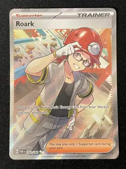 Pokemon TCG Card Roark 242/182 Paradox Rift Holo Ultra Rare NM Near Mint - Image 1