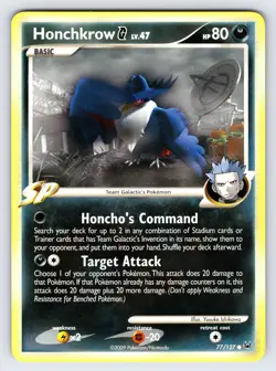 Honchkrow 77/127 2009 Platinum Set Pokemon Card TCG Nintendo Common - VLP - Image 1