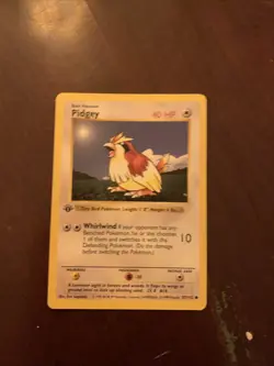 First Edition Pidgey 057/102 Base Set (Shadowless) Pokemon Card - Image 1