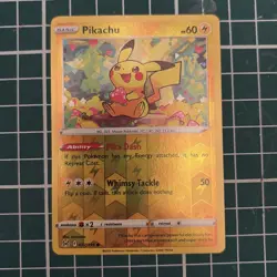 POKEMON Pikachu 052/196 Sword & Shield Lost Origin Reverse Holo Card Pack Fresh - Image 2