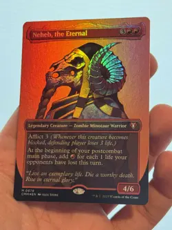 1X FOIL Neheb, the Eternal BORDERLESS MINT MTG Magic CMM Commander Masters EDH - Image 2