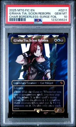 PSA 10 G'raha Tia Scion Reborn 0211 Borderless Surge Foil Final Fantasy MTG - Image 1