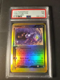 2003 Pokemon Sableye Reverse Foil 10/100 EX Sandstorm PSA 7 - Image 1
