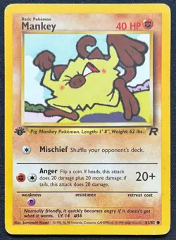 Mankey 61/82 Team Rocket 1st Edition Pokemon - Image 1
