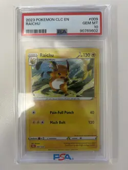 2023 Pokemon TCG Classic Collection Raichu Holo PSA 10 Gem Mint #009/034 - Image 1