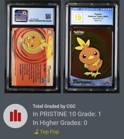 2003 TOPPS POKEMON ADVANCED #82 TORCHIC FOIL CGC 10 PRISTINE RETIRED LABEL POP 1 - Image 1
