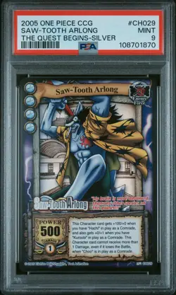 2005 One-Piece CCG CH029 Saw-Tooth Arlong - Silver PSA 9 - Image 1