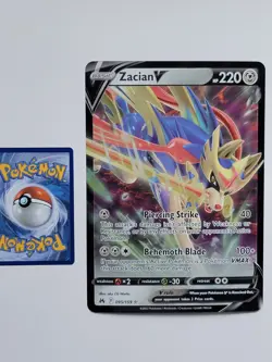 Pokemon Zacian V 095/159 Crown Zenith Ultra Rare Holo JUMBO/OVERSIZED Promo Card - Image 1