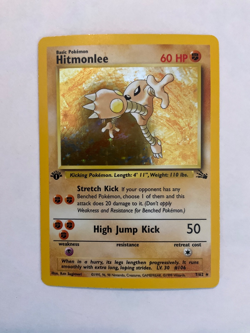 Hitmonlee 7/62 Fossil Holo Pokemon Card Near Mint First Edition Holofoil - Image 1