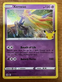 Xerneas Rare Holo Psychic Celebrations Pokemon TCG Card 012/025 - Image 1