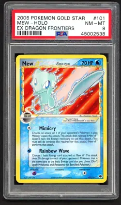 Pokemon Cards - PSA 8 Mew 101/101 - Gold Star EX Dragon Frontiers - NM-MT - PSA8 - Image 1