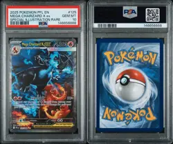 2025 POKEMON PFL EN-PHANTASMAL FLAMES #125 MEGA CHARIZARD X EX PSA 10 - Image 3