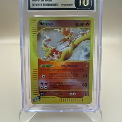 2003 Pokemon Skyridge Moltres Reverse Holo Foil 21/144 E Series CGC 10 Pristine - Image 3