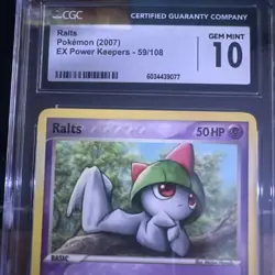 2007 POKEMON EX POWER KEEPERS #59/108 RALTS CGC 10 GEM MINT - Image 3