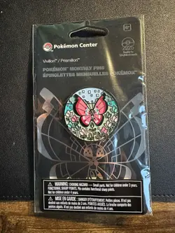 Vivillon Pin Badge Pokemon Center Monthly Pins Habitat TCG 2 OF 12 - Image 1