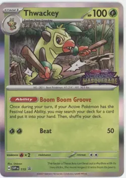 Thwackey Pokemon Twilight Masquerade Staff Promo #115 - Image 1