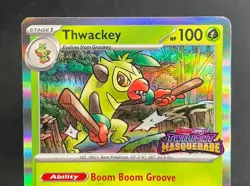 Thwackey Pokemon Twilight Masquerade Staff Promo #115 - Image 3