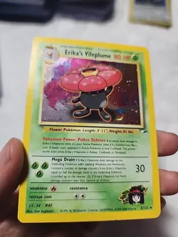 Pokemon TCG Erika's Vileplume Gym Heroes 5/132 Holo Unlimited Rare DAMAGED - Image 2
