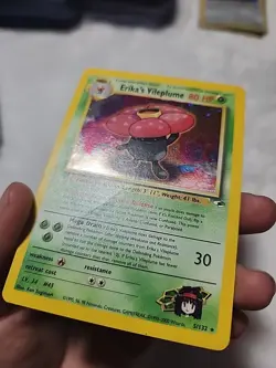 Pokemon TCG Erika's Vileplume Gym Heroes 5/132 Holo Unlimited Rare DAMAGED - Image 3