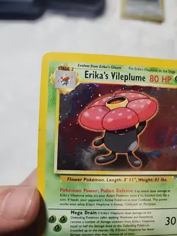 Pokemon TCG Erika's Vileplume Gym Heroes 5/132 Holo Unlimited Rare DAMAGED - Image 5