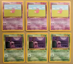 Slowpoke 55/62 x3 & Grimer 48 x3 - Fossil - First Edition (1st) - Pokemon - Image 1