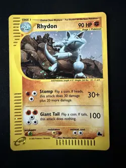 2003 Pokemon Skyridge - Rhydon - H27/H32 - Used Holo Rare LP + - Image 1