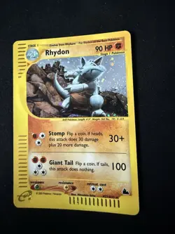 2003 Pokemon Skyridge - Rhydon - H27/H32 - Used Holo Rare LP + - Image 2