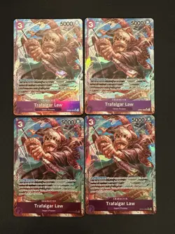 NM/LP Full Playset (4x) Trafalgar Law OP05-069 Alt Art English One Piece TCG - Image 1