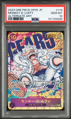 One Piece Japanese Monkey D. Luffy OP05-119 Secret Rare Alternate Art PSA 10 - Image 1