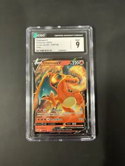 Charizard V 018/159 Crown Zenith Holo Graded Pokemon Card CGC 9 Mint - Image 1