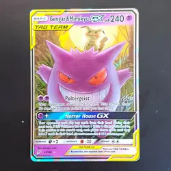 Gengar & Mimikyu GX 53/181 Holo Rare Tag Team Up MP+ Pokemon Card - Image 1