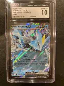 Kyurem ex #28/086 Japanese 2025 Pokemon Black Bolt CGC 10 - Image 1
