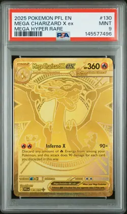 2025 POKEMON PFL EN-PHANTASMAL FLAMES MEGA HYPER RARE MEGA CHARIZARD X EX PSA 9 - Image 1