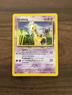Pokemon Girafarig - WOTC Neo Genesis Common 58/111 Unlimited 2000 NM - Image 1