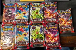9x Pokemon Obsidian Flames Booster Packs New Unopened Sealed - Image 1