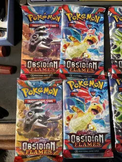 9x Pokemon Obsidian Flames Booster Packs New Unopened Sealed - Image 2