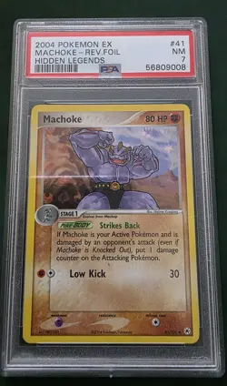 POKEMON TCG / Machoke Reverse Holo 41 / 2004 Ex Hidden Legends / PSA 7 - Image 1