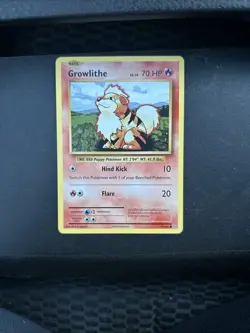 Growlithe 28/102 Pokemon TCG Base Set Unlimited Regular Uncommon LP - Image 1